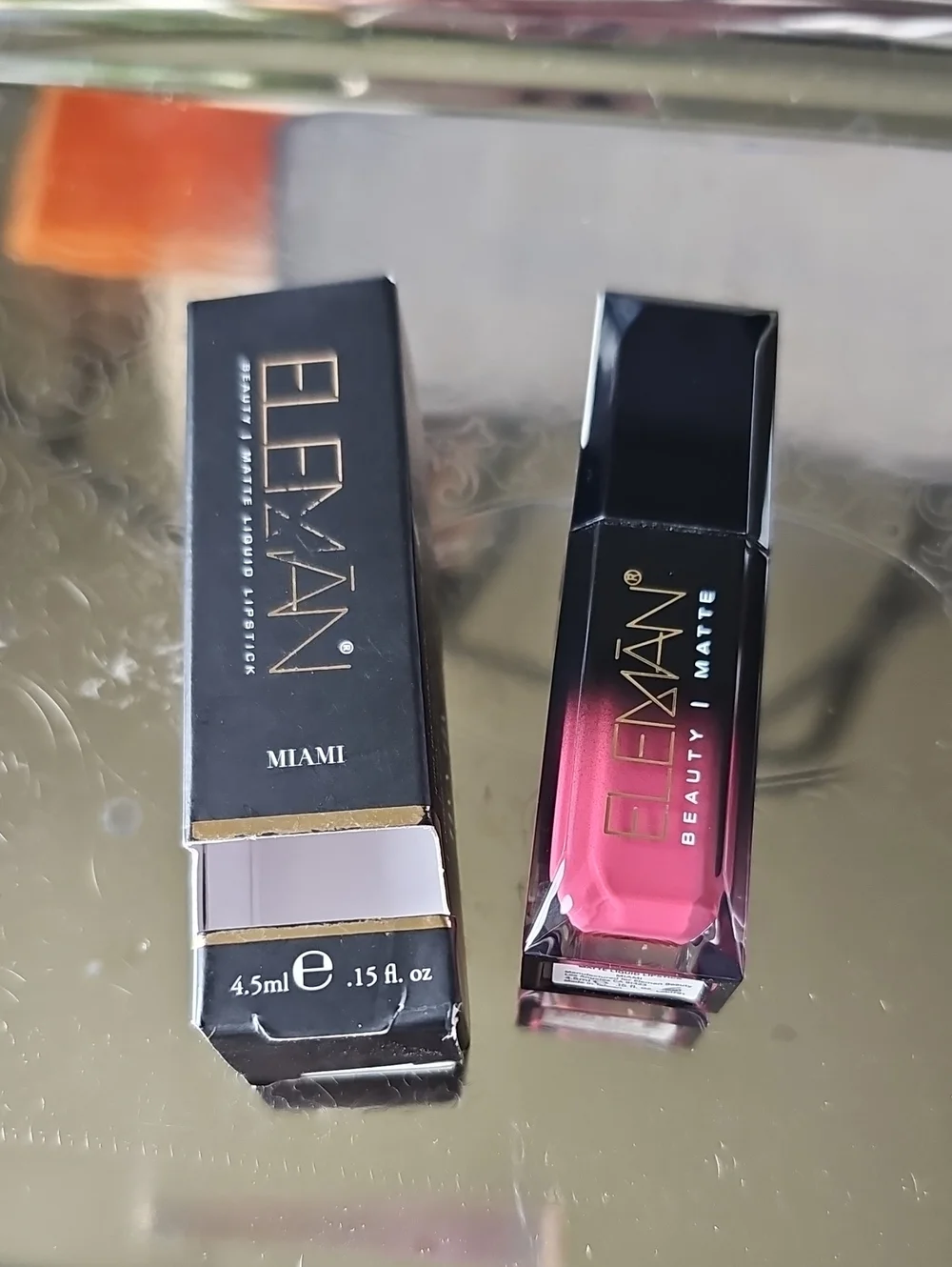 NIB Eleman Beauty Matte Liquid Lipstick - Pink (Miami) Purse Size .15 Fl Oz